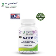 Organixs 5-HTP 100mg Non-GMO Capsules for Mood & Anxiety Support, Weight Loss - 60 Capsules [Exp: 11
