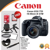 Termurah Canon EOS 77D Kit EF-S 18-55MM IS STM Camera DSLR Paket Bonus