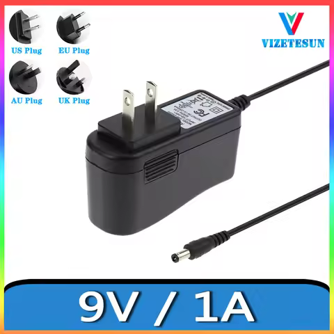 9V 1000MA Monitor Camera Portable Printer Power Adapter 9V 1A DC Stabilized Power Cord