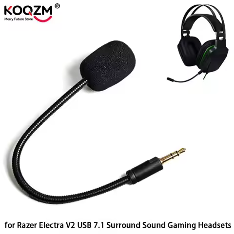Headsets Microphone for Razer Electra V2 USB 7.1 Surround Sound Gaming Headphones Mic Replacement De