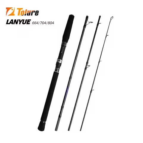 SUPERLURE New LANYUE High-Performance 4 Sections Jigging Spinning Fishing Rod 1.98/2.1M/2.4M H Actio