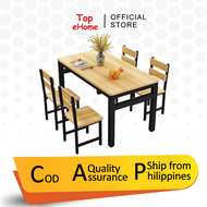 Topehome Dining Table with 4 Chairs Set for Home Restaurant 4/6 Seater Dining Table