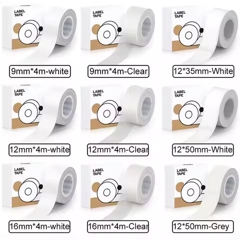 MakeID L1 E1 Q1 Label Maker Tape for Label Print Paper Refills Standard Laminated Office Labeling Ta