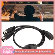 1qipin.my 5Pin Din Female to 2 Male Cable  5 Pin Cores Flexible DIN Y Splitter Adapter Sound Connect