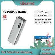 Gleamo CUKTECH 15 Power Bank 20000mAh 150W Fast Charging powerbank – PD3.1 type C Laptop & Phone Por