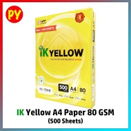 IK YELLOW Paper A4 - IK A4 paper 80GSM 500 sheets 80gm
