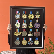 [Badge Medal Storage] Gold Medal Display Frame Marathon Medal Display Stand Badge Mounting Frame Med