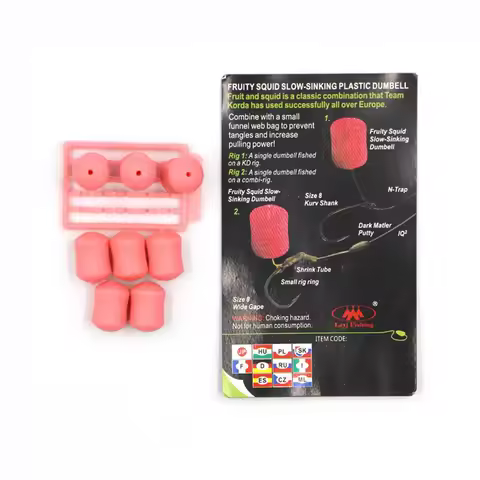 8Pcs 12mm Carp Fishing Dumbells Bait With Hair Stops Slow Sinking Fruity Squid Flavour Fake Baits Bu