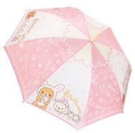 SAN-X - Rilakkuma 鬆弛熊 日版 雨傘 長遮 彎手柄 長傘 戶外 便攜 輕鬆熊 輕鬆小熊 白熊 (粉紅x白)