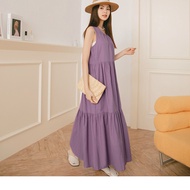 OB DESIGN ★ U-NECK SLEEVELESS A-LINE MAXI DRESS ★ 1 COLORS ★ F SIZE ★ PLUS SIZE