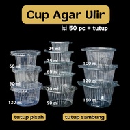 [CONTENTS Of 50 PCS WITH LIDS] 120ml ager cup plain threaded jelly cup plastic cup 90ml pudding cup 