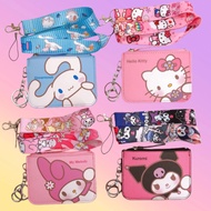 Card Holder EZ-Link Card Case Coin Purse with Lanyard Sanrio Kuromi Cinnamoroll Melody The Twin Star