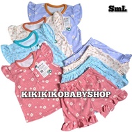 Latest Bun (( 3pcs )) cainito full print short sleeve ruffle baby suit with chest buttons SML 0-36 m