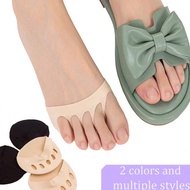 2/3/4/5/6 Pairs Women's Toe Cover With Padding Toe Topper Liner Socks, No Show Socks Non-Skid Bottom