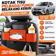 Perodua Bezza 2020+ Car Seat Back Tissue Box Multi Function Storage Car Upgrade Bezza Accesories Acc