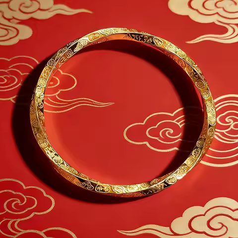 Luxury 9999 24K Solid gold certifid Mobius Jiyan Bracelet Women's Solid Jewelry Women's Bracelet