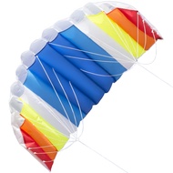 Dual Line Kite, Rainbow Stunt Kite Power Kite Parafoil Parachute Surfing Beach Kites Foil Sport Kite