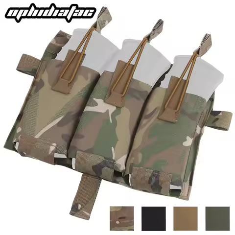 OPHIDIAN Tac Molle Magazine Pouch for Submachine Gun Rifle MP5 MP7 Mag Holder Flashlight Pouch Elast