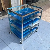 CONVECTION OVEN 43.7x31.5cm Fit 1A 4mf Tray SUS201 Cooling Rack Stand 6 Level 4 Wheel Rak Penyejuk 6