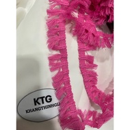 3m Super sweet pink 2cm tassel to decorate dresses, hats, bags
