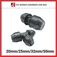 TEC [20mm 25mm 32mm 50mm] HDPE Poly Pipe Fitting Penyambung Polypipe Reducing Tee Reducing Socket St