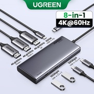 UGREEN Revodok 8 in 1 USB C Hub Triple Display Docking Station Dual HDMI, DP, 10Gbps USB C& A Data P
