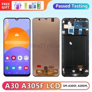 AMOLED Display for Samsung Galaxy A30 A305 A305F Lcd Display Touch Screen Digitizer with Frame for Samsung A30 Replacement