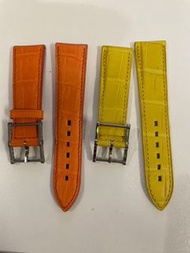 BRM watch B.R.M crocodile leather strap yellow orange 黃色 橙色 鱷魚皮錶帶 22mm