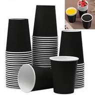 10/20/40/60/100pcs 9oz Black Paper Coffee Cups, Water Cups, Beverage Cups, Milk Cups, Juice Cups, Su