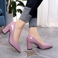 High Heels Women 2023 Women's Shoes Spring Pointed Toe Pumps Women's Thick Heel Mid-heel Fashion Sho