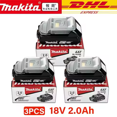 Makita 18V 2.0Ah Lithium-Ion Battery BL1820B 2000mAH Fast Charge 45min LED Indicator for DTW700 XPH1