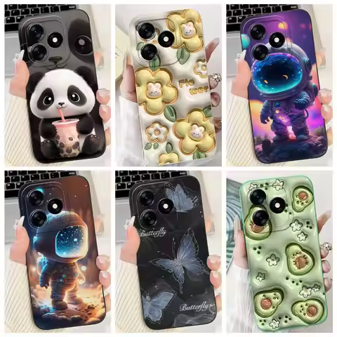 Soft Silicone Back Cover For Tecno Spark 10 10C 10 Pro Bumper Cartoon Panda Astronaut Cute Painting 