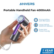 Anvers Handheld Fan 4000mAh Portable Fan, Mini Fan for Outdoor Travel, Small Size, Strong Wind 6 Spe