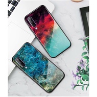 Samsung Galaxy A50 A70 Shockproof Gradient Starry Sky Tempered Glass Back Case Cover phone case