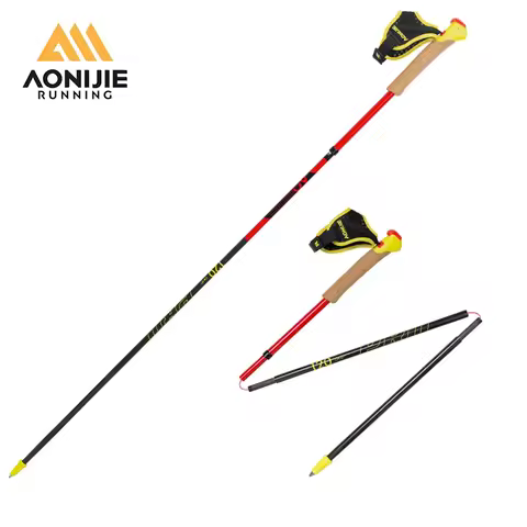 2 Pcs AONIJIE E4212 Folding Carbon Fiber Hiking Poles with Quick Lock System Ultralight for Hiking C