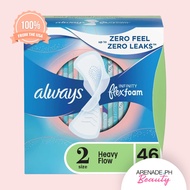 Always Size 2 Infinity Flex Foam Unscented Pad with Wings, 46 Count