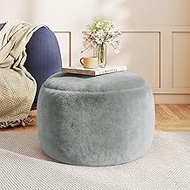 Round Stuffed Pouf Ottoman for Foot Rest, A Round Modern Foam Filled Poufs, Floor Chair for Living R