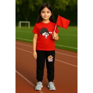 MERAH Children's T-shirt and Jogger Set for Little Fighters, Indonesian Independence Day 80, August 