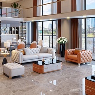Hong Kong Style Apartment Large Small Italian Extreme Leather Combination Sofa Art Living Room Postm