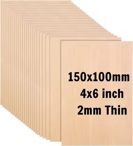 4 x 6 x 1/16 Inch Thin Basswood Boards 15x10cm 2mm Thin Unfinished Wooden Sheets for Craft,Model Mak