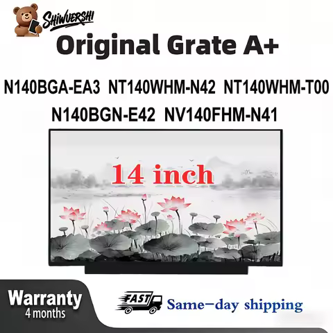 Original New A+ 14 inch Slim Laptop Lcd Screen Panel N140BGA EA3 NT140WHM N42 NT140WHM T00 N140BGN E