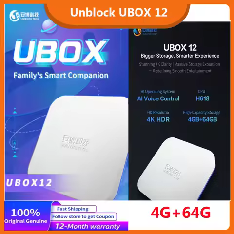 2025 New Arrival UBOX12 Android 12.0 TV Box Unblock Tech UBOX 12 Best Asia Smart tv box Voice Countr