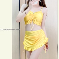 พร้อมส่งในไทยชุดว่ายน้ำ3ชิ้น ชุดว่ายน้ำ bikini ผูกคอ เซ็กซี่ summer beach 770013