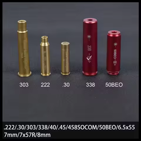 Hunting Rifle Red Dot Laser Brass 7mm 8mm 40 45CAL Cartridge Bore Sighter 12GA Laser Collimator Bore