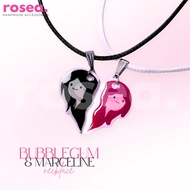 Marceline and Princess Bubblegum Vampire Princess & Royal Pink Bestie-Inspired Necklace