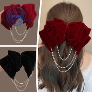 Velvet Bow Hair Clips Fashionable Temperament Versatile Accessories Cute Hair Spring Clip M0q8