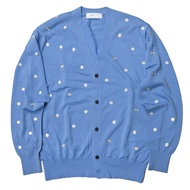 TOGA PULLA 21SS 圓點針織開襟衫 TP11-XO211，36 碼，藍色，金屬配件，二手， TOGA PULLA