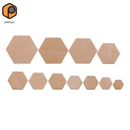 [prettyia] 00/200 Pieces Hexagon Shapes MDF Cutouts Wood Wooden Embellishments Shapes for DIY Craft 