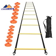 LtehfAgility Ladder Set 20Ft Adjustable Speed Training Ladder with 12 Football Training Disc for Soc