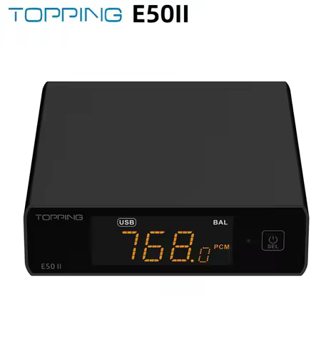 TOPPING E50II Desktop DAC AK4497S DAC Chip XU316 DSD512 32Bit PCM768kHz Customizable PEQ Mobile App 